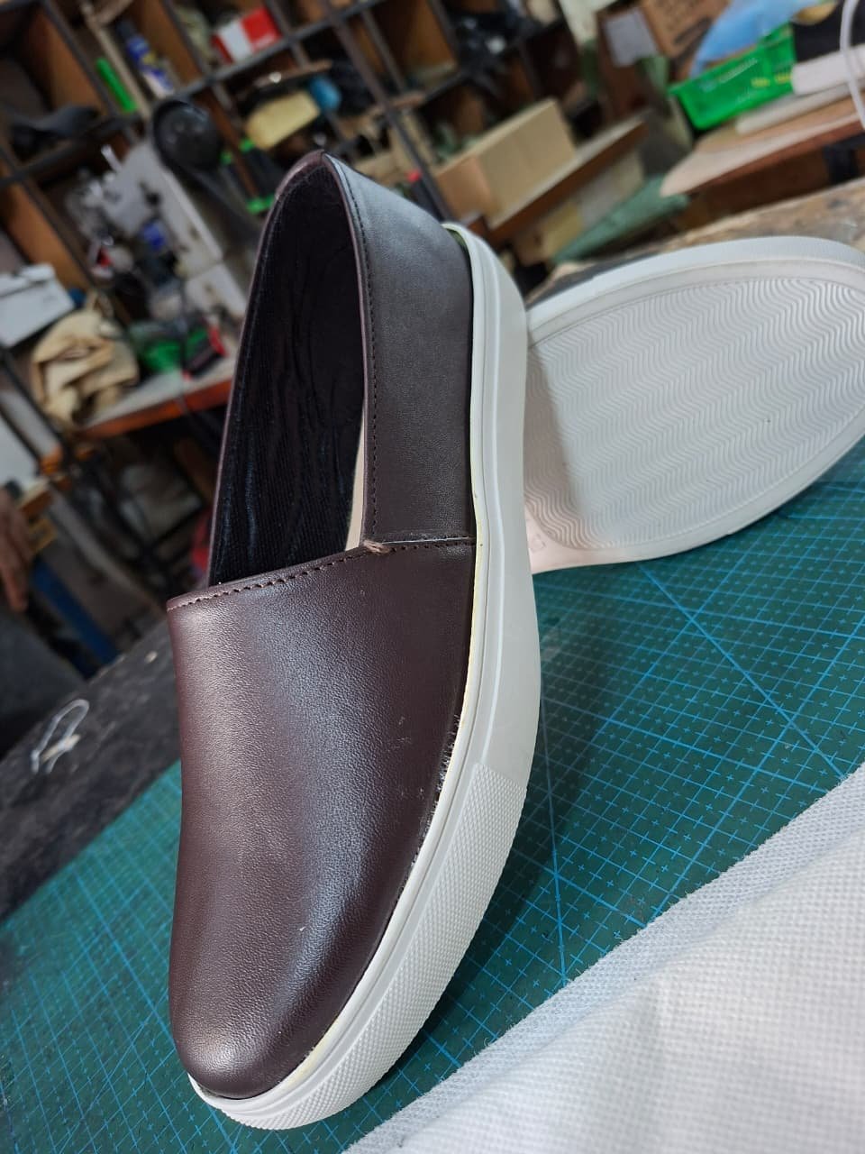 Leather shoe production at NYLEX SHOES manufacturing unit